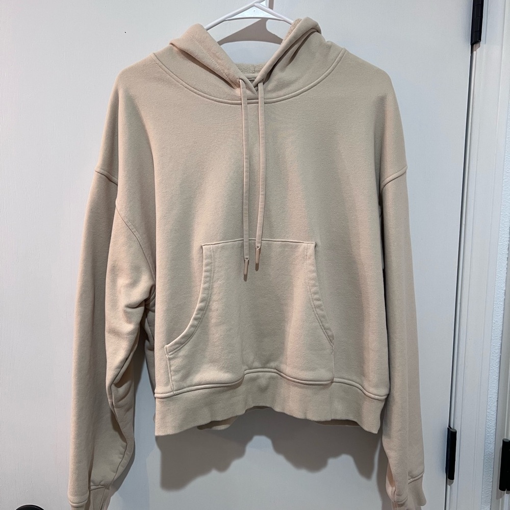 Fleo Beige Cropped Hoodie